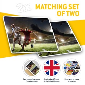 Rectangle Stickers (Set of 2) 10cm - Professional Football Players Game Fun Decals for Laptops,Tablets,Luggage,Scrap Booking,Fridges, 21545