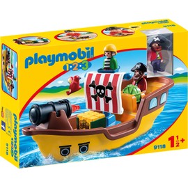 PlayMOBIL 9118 1.2.3 Pirate Ship, For Children Ages 1.5+, Fun Imaginative Role-Play, PlaySets Suitable for Children Ages 4+