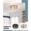piano7797 Brushed Nickel Flush Mount Ceiling Light Fixtures,3-Light Modern Hallway
