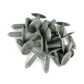 VekAuto 20 Pcs Plastic Rivet, 32x30mm Bumper Retainer Fastener Clips Universal for Car Plastic Gray
