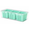 Refrigerator Food Storage Container with 3 Removable Baskets and Lid