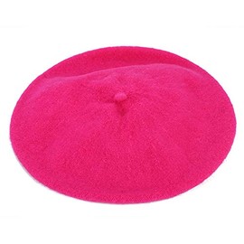 Kids Wool Blend French Beret Hat Girls Boys Artist Beret Hat Classic Fashion Solid Warm Winter Autumn Beanie Cap Rose red