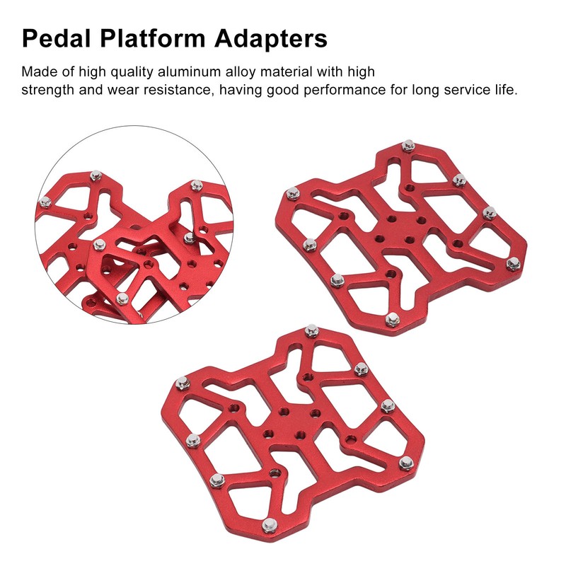 1Pair Bicycle Clipless Pedal Platform Adapters Self Lock Aluminum Alloy