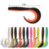 Dr.Fish 15 Pack Grub Soft Fishing Lures, 2 inch Soft