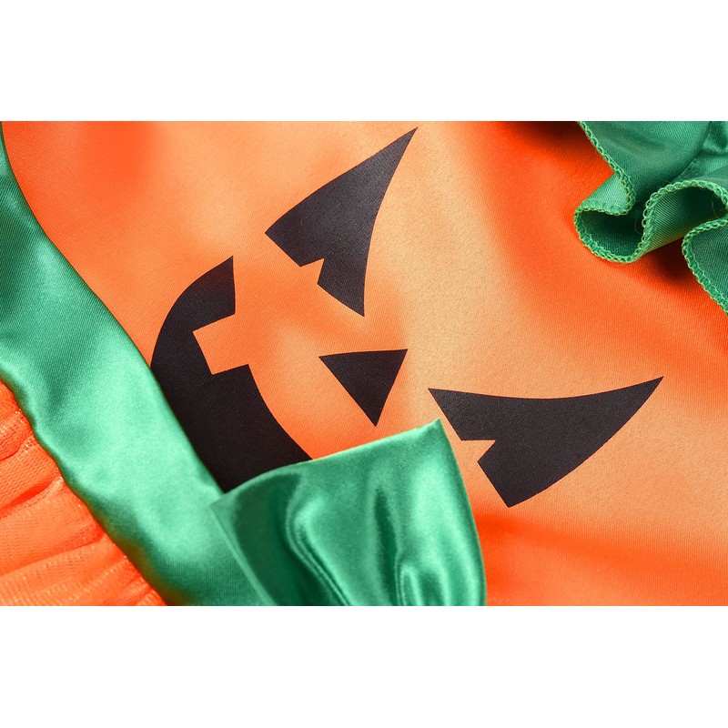 ReliBeauty Girl Halloween Pumpkin Dress with Handbag, 110