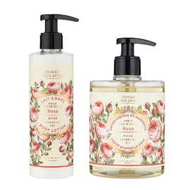 Panierdessens Essentials Liquid Marseille Soap & Body Milk, Rose Scent, Made in France, Provence Southern France, Body Soap & Full Body Moisturizing