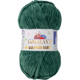 Strickfein Himalaya Dolphin Baby Wool Yarn, Cotton Knitting Wool for Knitting, Crochet (80360 Green)