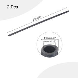 sourcing map 1/4 Inch PVC Rigid Tube Round Pipe Tubing Hardware Tubing 4mm ID 6mm OD 9" Length Dark Grey High Impact for Water Pipe, Crafts, Cable Sleeve 2pcs