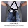 EWIZ Cotton Canvas Apron Adjustable Cross-Back straps with Three Pockets