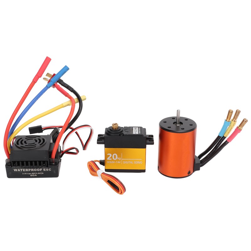 3650 3900KV Brushless Motor 60A ESC 20kg Steering Gear Set
