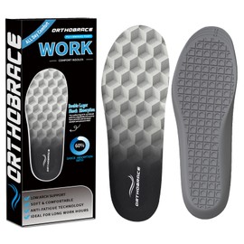Orthobrace Work Cushion Insoles, Anti-Fatigue Inserts for All-Day Comfort and Shock Absorption, Men Women Work Boot Insoles, Memory Foam Perfect Fit, Ideal for Long Work Hours-B