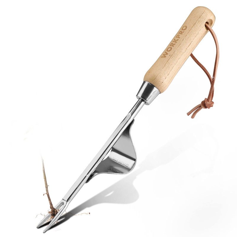 WORKPRO Weed Puller Tool, Metal Leverage Base and V-Shaped Forks