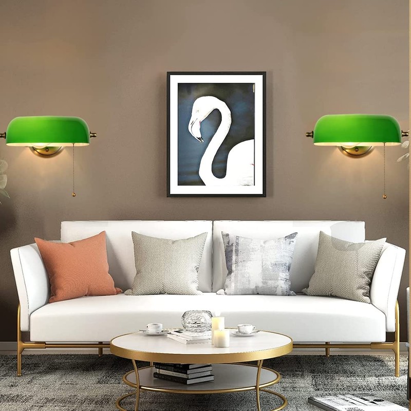 somesino Traditional Banker Wall Lamp Green Banker Light Retro Reading