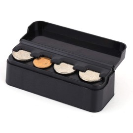Car Coin Holder Organizer, UK Portable Coin Holder Storage Box Case Container Coins Organizer Storage Bag Black for Car Truck RV Interior Accessories