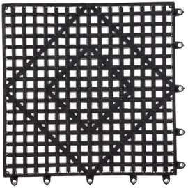 Winco Interlocking Bar Mat, 12 by 12-Inch, Dark Smoke,Black,Medium