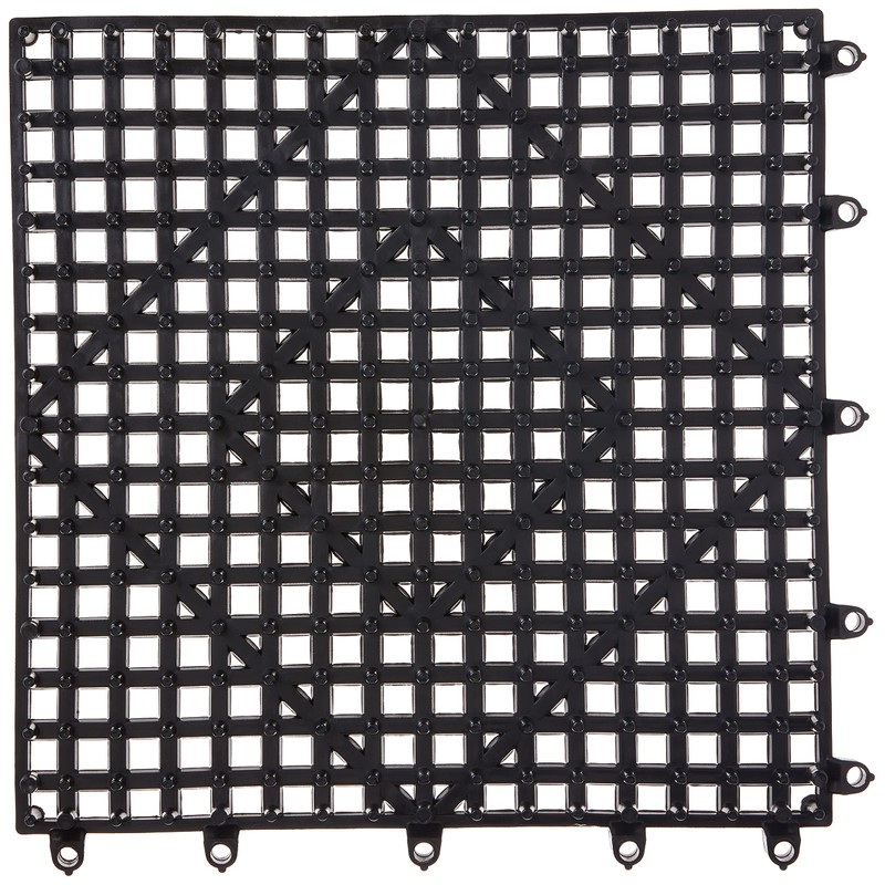 Winco Interlocking Bar Mat, 12 by 12-Inch, Dark Smoke,Black,Medium