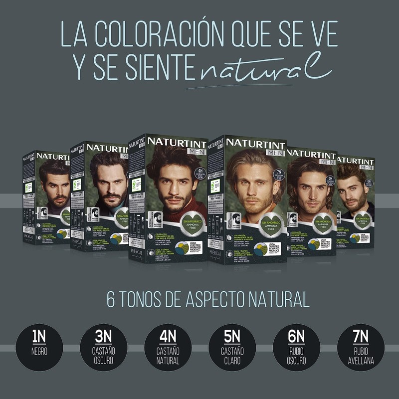 Naturtint Men Bio-Based, Ammonia-Free Permanent Colouring for Men, 100% Grey