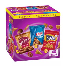 Chex Mix, Bugles & Gardetto Variety Pack Snacks, 40 pk.