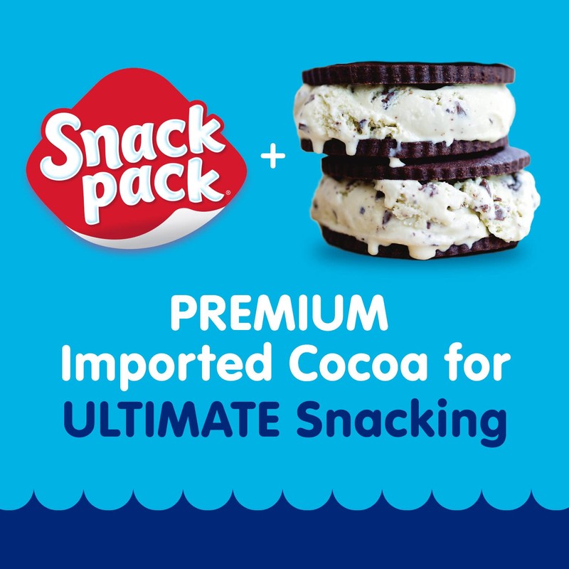 Snack Pack Ice Cream Sandwich Flavored Pudding Cups, Lunchbox Snack,