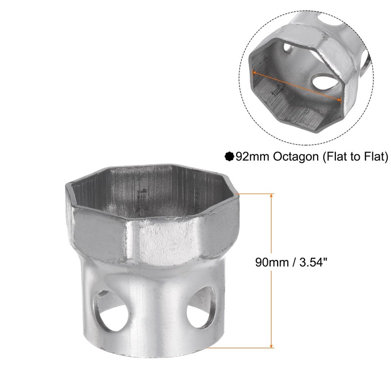 sourcing map Spindle Nut Socket 92mm 8 Point Wheel Bearing