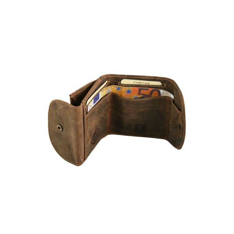 Greenburry Vintage Geldbörse Leder 10 cm, sattelbraun