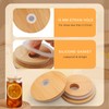 8 Pack Bamboo Lids For Glass Cups,Cymuber Reusable Wooden Lids