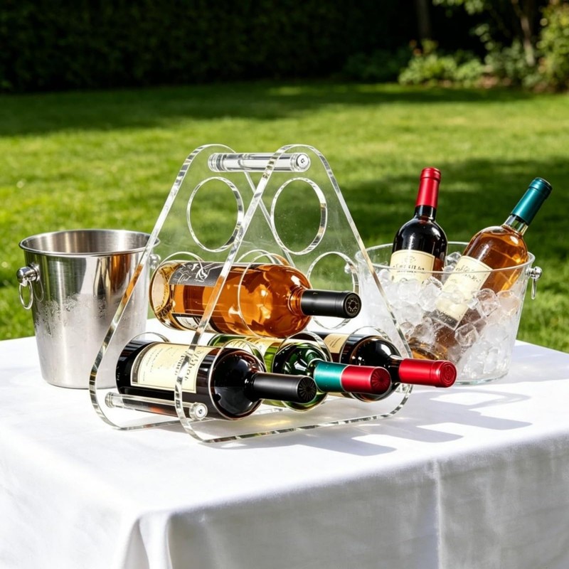NUTNAPH Countertop Wine Rack Acrylic for 6 Bottle Storage Tabletop
