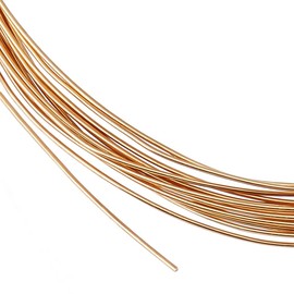 BENECREAT 2m 925 Sterling Silver Wire, 0.3mm Half Soft Round Making Jewelry Wire with Polishing Cloth for Rings Bangles Jewelry Making, Gold