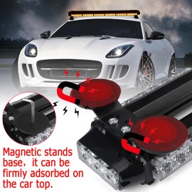 78 LED Emergency Traffic Advisor Double Side Warning Strobe Light Bar Amber