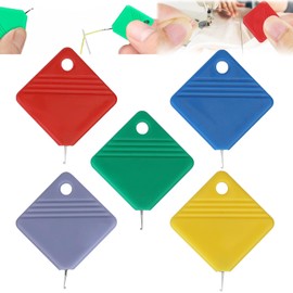 Needle Threader, Alluring Needle Threader for Sewing Machines, Threading Aid, Sewing Machine Accessories, Green Plastic Fish for Hand Sewing and Sewing Machines (8 - Square)