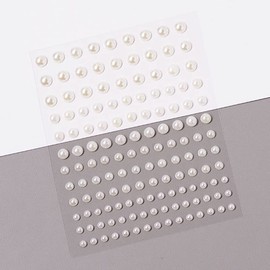 Rhinestone Pearl Face Gems Stick on Self-Adhesive Hair Eyes Gems Face Stickers Make Up Assorted Temporary Tattoo Rhinestones Faux Pearl Sticker 2 Sheets Bridal Makeup Wedding Accessories for Women