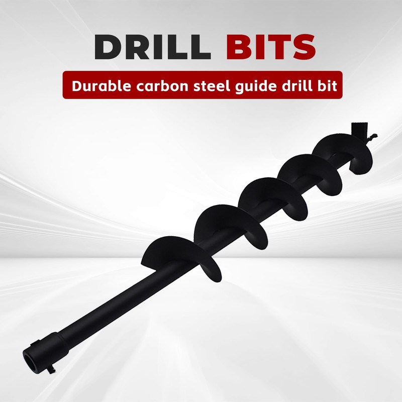 findmall Earth Auger Drill Bits 4" 6" 8" 10" 12"
