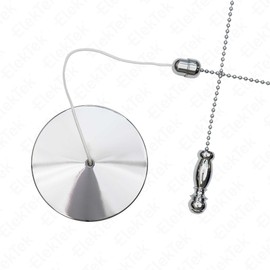 ElekTek ElekTek Premium Bathroom Ceiling Light Pull Cord Switch and Chain Kit with Chain Extension Bundle - Chrome Finial