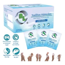 Toallitas Húmedas Antibacteriales Caja con 100 piezas