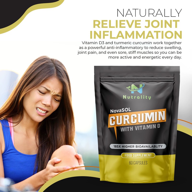 Nutrality Liquid Turmeric Curcumin Supplement, 1000mg per Serving, NovaSOL Extra