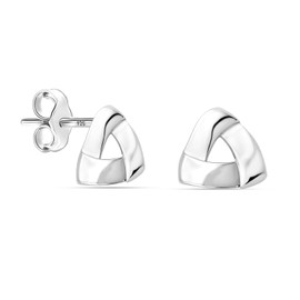 LeCalla 925 Sterling Silver Earrings for Women | Love Knot Triangle Stud Earrings | Women's Stud Earrings 7MM