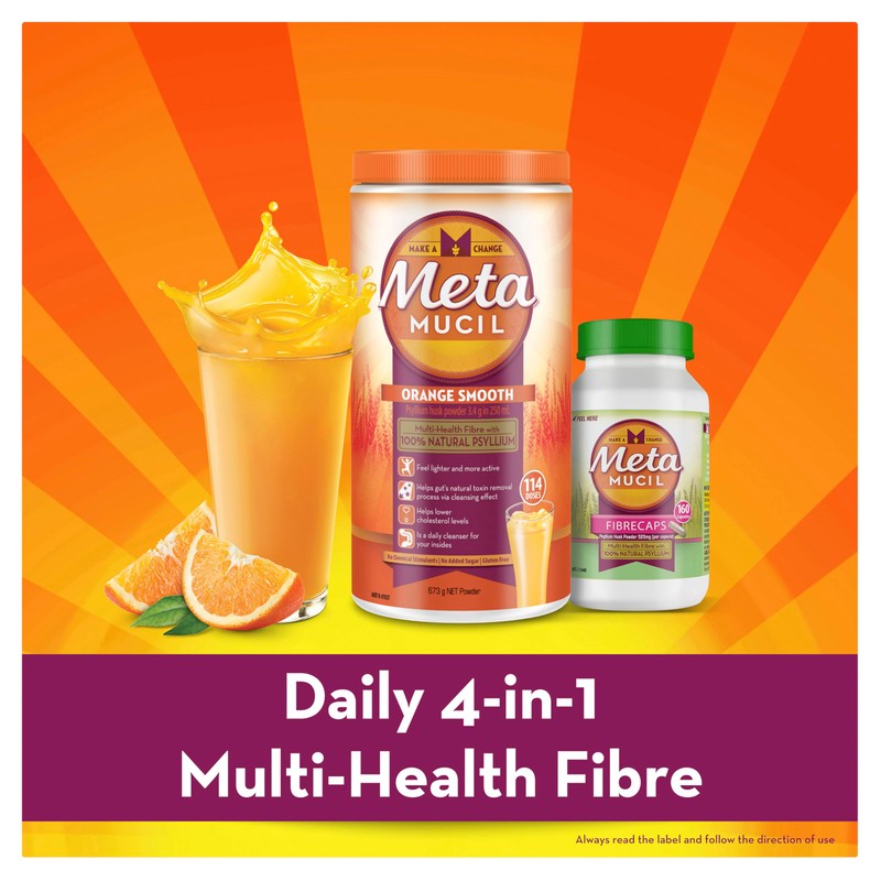 Metamucil Daily Fibre Supplement Smooth Orange, 114 Doses, 673g