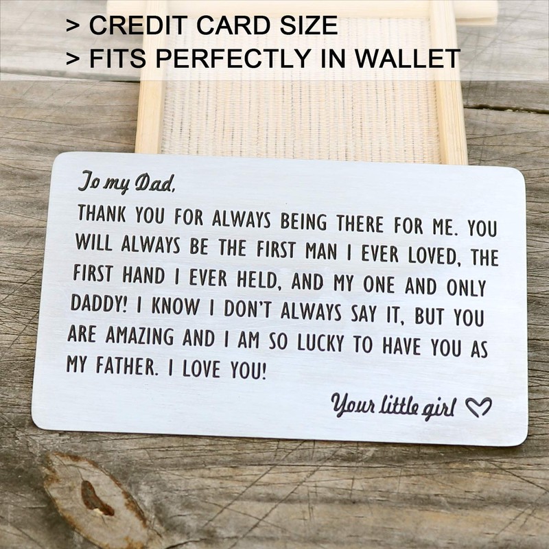 XGAKWD Dad Gifts from Daughter, Engraved Wallet Inserts for Father