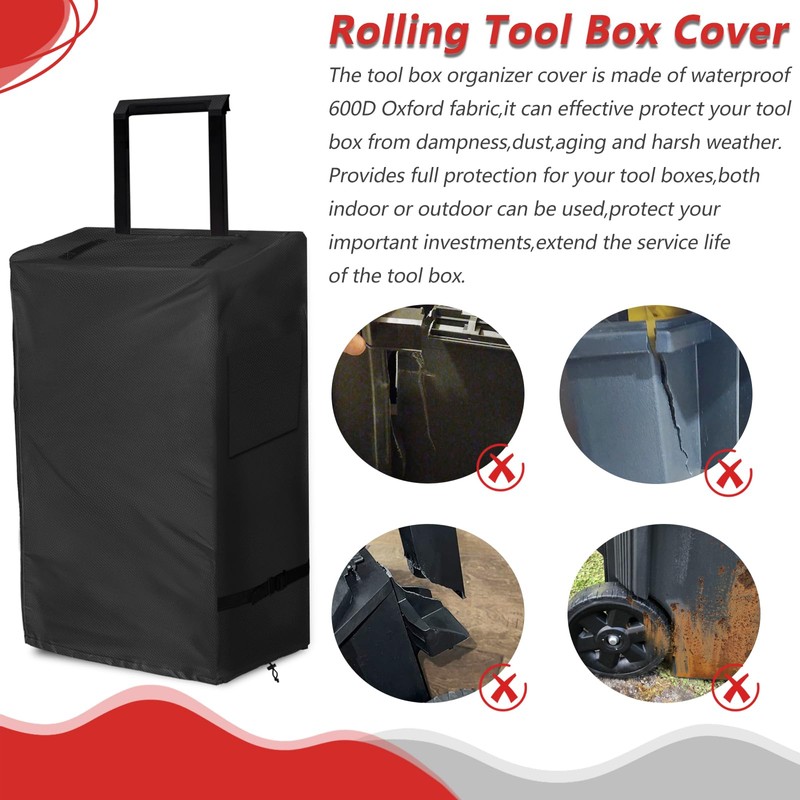 Exokugo Rolling Tool Box Cover for Stackable Tool Box System