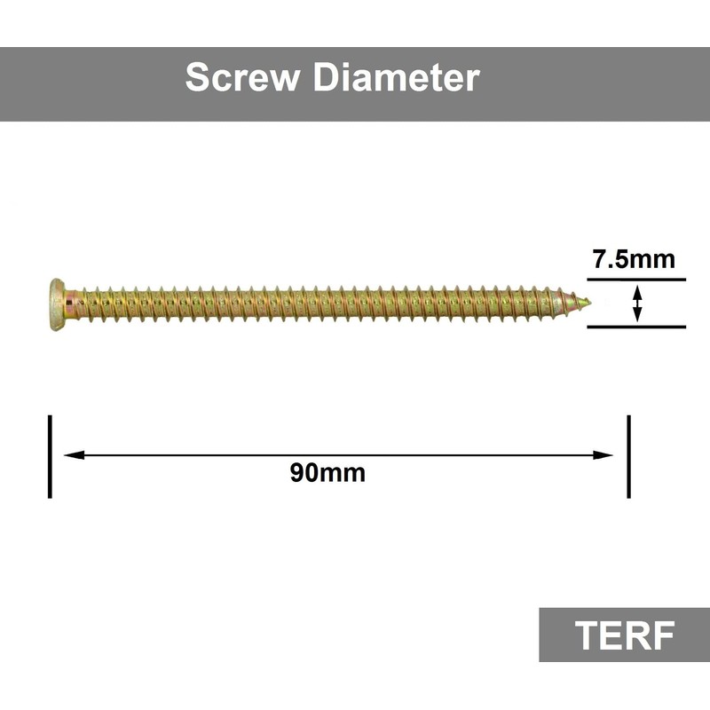 TERF Concrete Screws 7.5 X 90mm Torx Drive Flat Countersunk