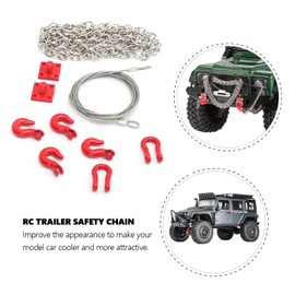 RC Trailer Safety Chain,Metal Trailer Hook Tow Chain Tow Hook for 1/10 RC Climbing Crawler RC Model Cars Parts Model Car Accessories