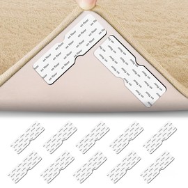 OWLKELA Anti-Slip Sheet, 10 Pieces, Mesh Hardened, Viscosity Recovery with Water, Won't Scratch Floors, No Traces, Anti-Slip Mat, For Carpets, Rugs, Sofas, Stairs, Entryways, Sliding Tape