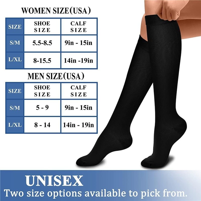 3 Pack Premium Compression Socks for Enhanced Performance & Recovery