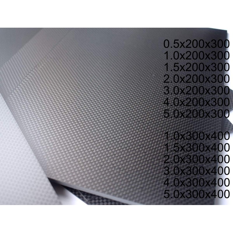 1.5x300x400mm Plain Matte Carbon Fiber Sheet Plate Panel R/C Aircraft