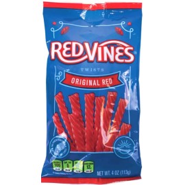 Red Vines Twists, Original Red Licorice Candy,  Halal, Kosher (4 oz x 15 ct)