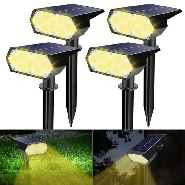 Toodour Solar Spot Lights Outdoor, 49 LED Waterproof Solar Powered