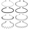Metal Hair Band for Men, Adjustable Wavy Headband Non Slip