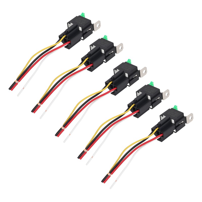 5Pcs Automotive Relay 12V DC 30A 4 Pin 4 Wire