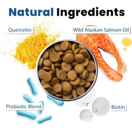 Salmon Oil Omega 3 for Dogs - Vet Recommended - Skin & Coat Care - Biotin and Probiotics Blend - EPA & DHA from Fish Oil - USA Formulated