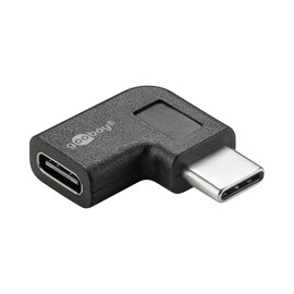 Goobay 45402 USB-C to USB-C Adapter, Right-Angled, 90°, Black